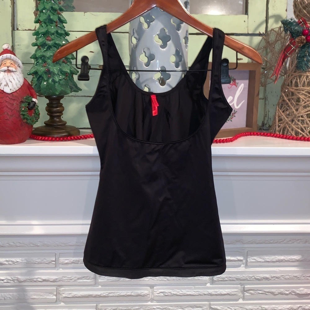 SPANX Black Scoop Neck Open Bust Shape Wear Cami Tank Women’s Size Large